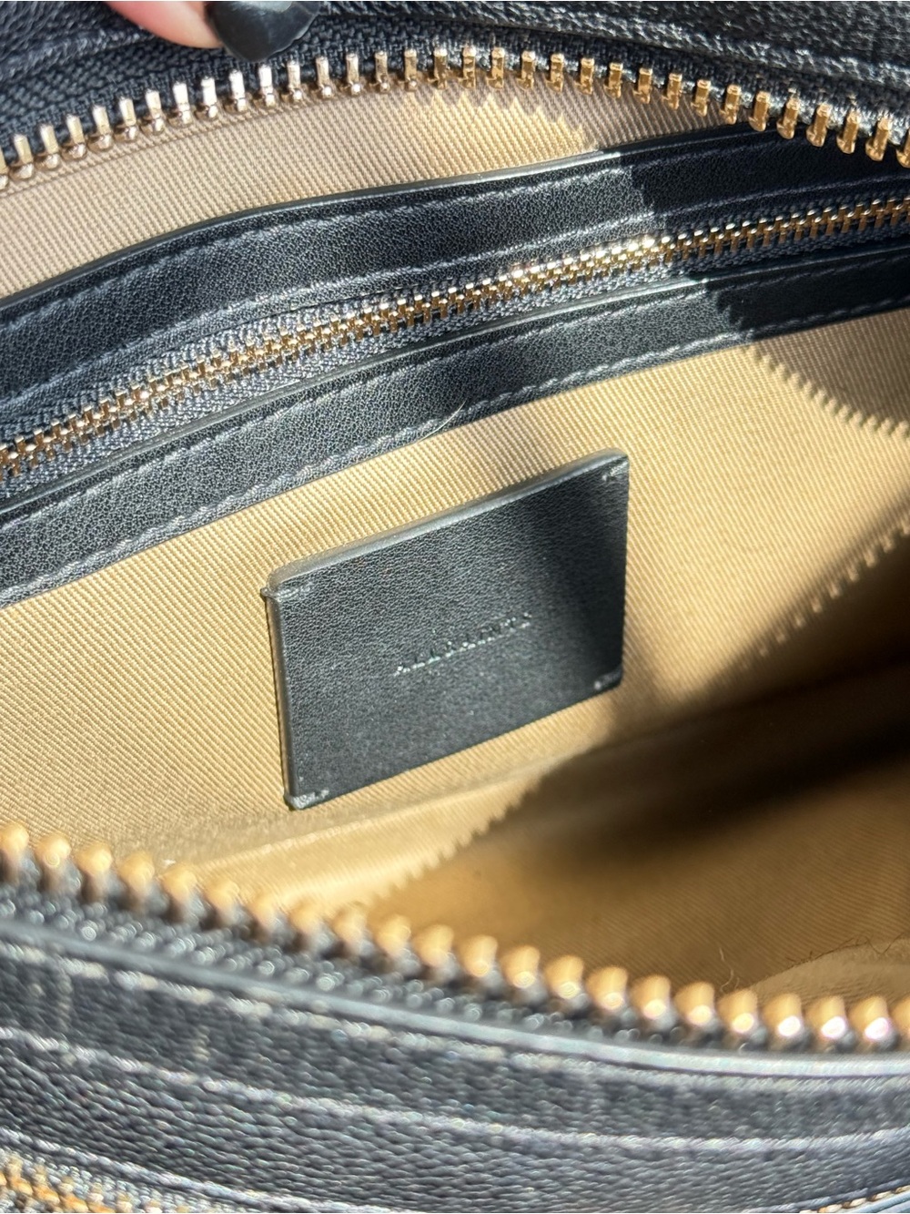 All Saints Black Leather Shoulder Bag with Gold Hardware - Picture 6 of 7